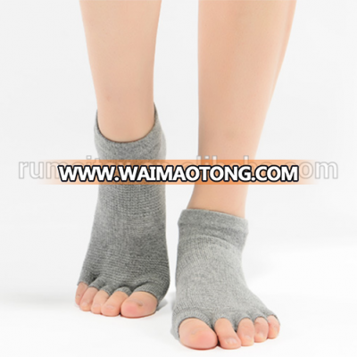 Custom women toeless non slip toe separator yoga pilates compression socks